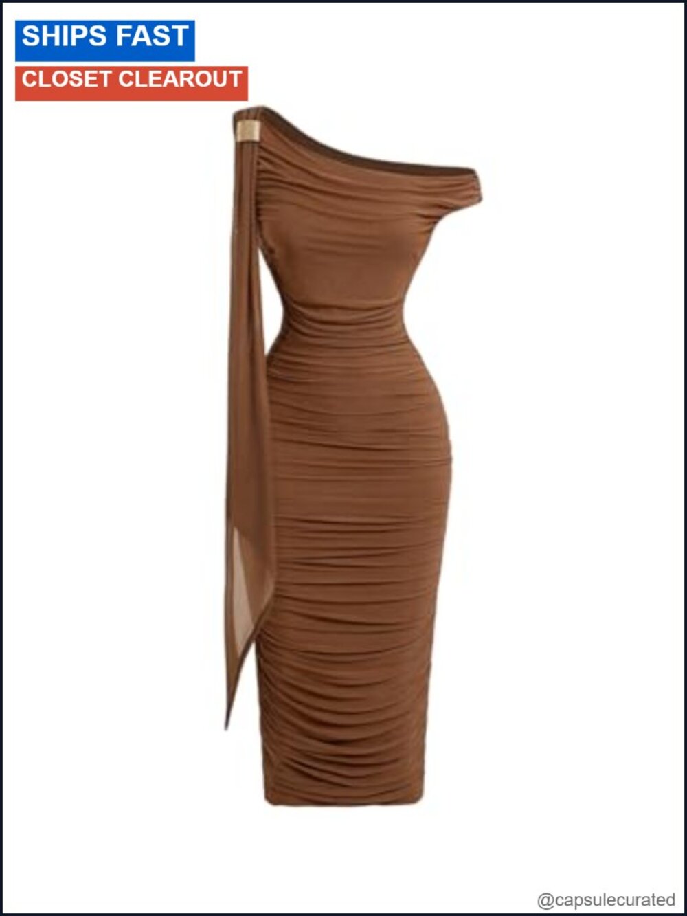 Off Shoulder Metal Ruched Mesh Bodycon Midi Dress Sleeveless Party